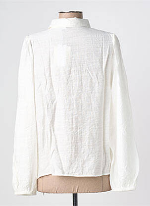 Chemisier coupe droite manches longues blanc ICHI femme