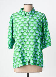 Chemisier coupe cintrée manches 3/4 vert GEISHA femme