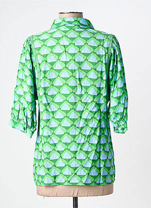 Chemisier coupe cintrée manches 3/4 vert GEISHA femme