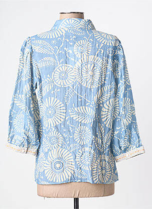 Chemisier imprimé fantaisie manches 3/4 bleu GEISHA femme