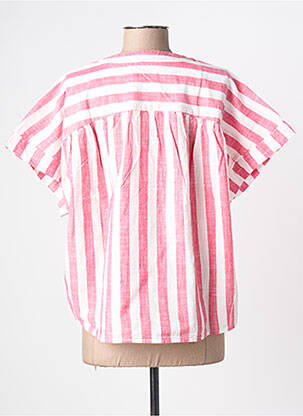 Blouse imprimé fantaisie manches courtes rouge ICHI femme