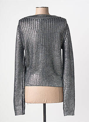 Pull coupe droite manches longues argent BSB femme