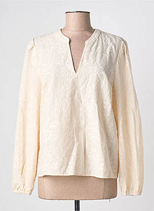 Blouse manches longues manches longues beige ICHI femme