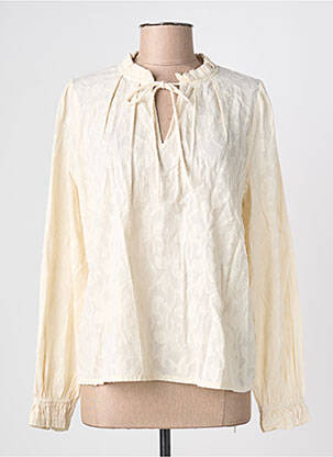 Blouse manches longues manches longues beige ICHI femme
