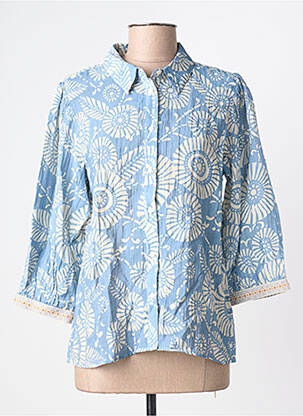 Chemisier imprimé fantaisie manches 3/4 bleu GEISHA femme