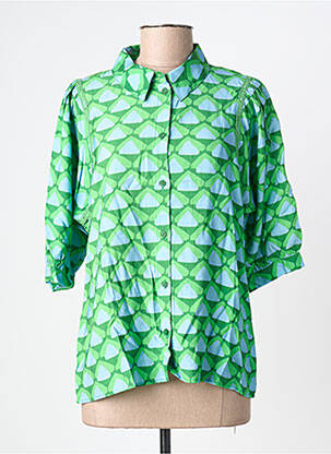 Chemisier coupe cintrée manches 3/4 vert GEISHA femme