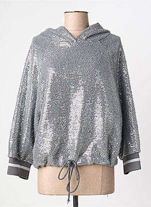 Pull col v manches longues gris BSB femme