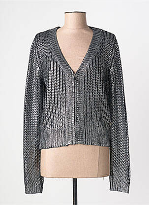 Pull col v manches longues argent BSB femme