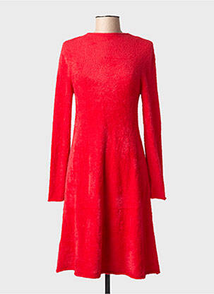 Robe pull col rond manches longues rouge SURKANA femme