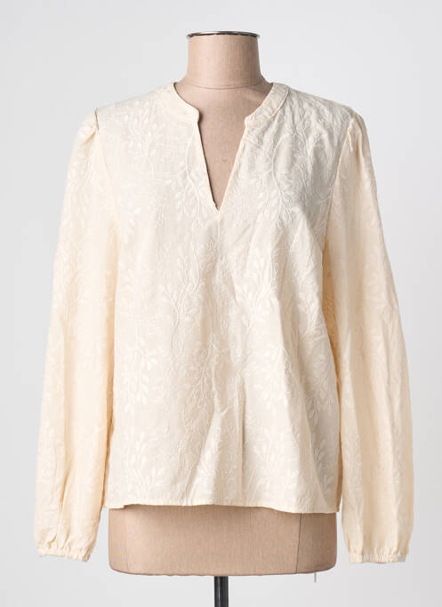 Blouse manches longues manches longues beige ICHI femme