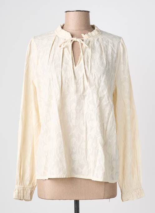 Blouse manches longues manches longues beige ICHI femme