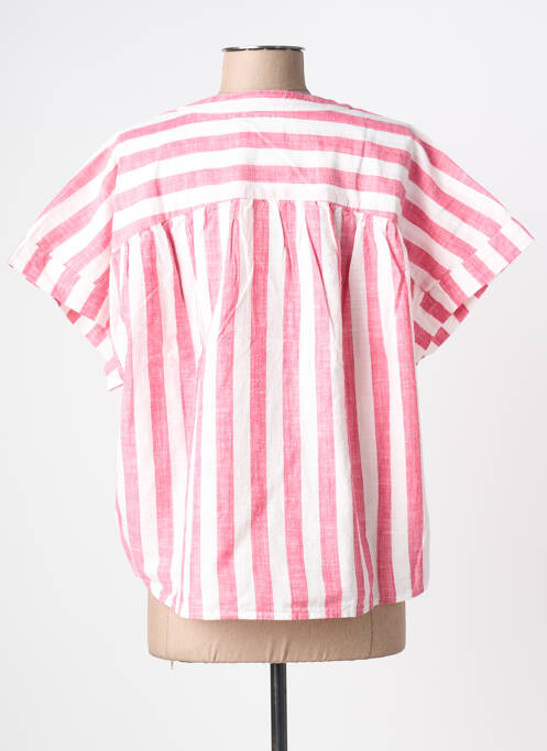 Blouse imprimé fantaisie manches courtes rouge ICHI femme