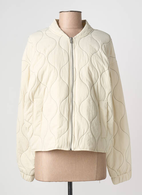 Blouson col col montant beige ICHI femme