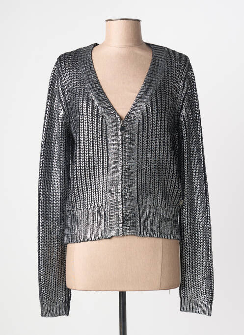 Pull col v manches longues argent BSB femme