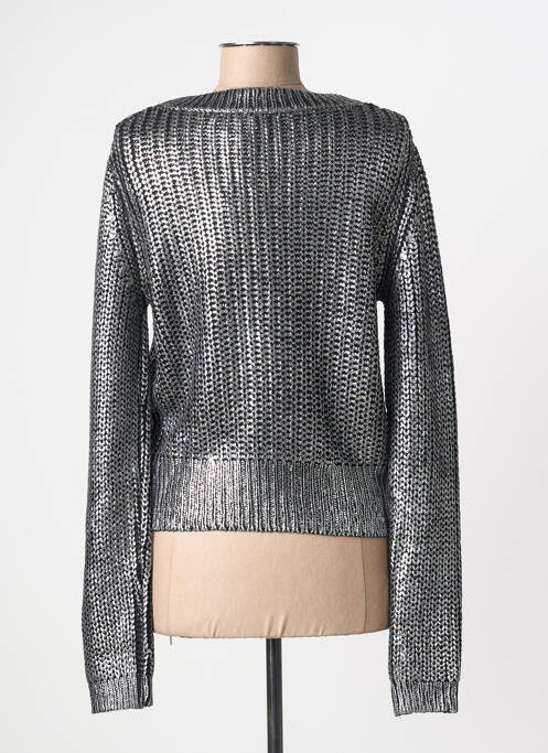 Pull col v manches longues argent BSB femme
