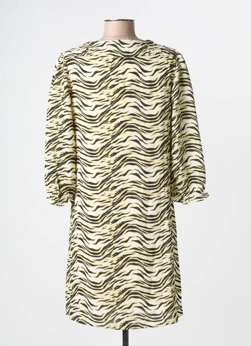 Robe mi-longue imprimé fantaisie manches longues vert FREEMAN T.PORTER femme