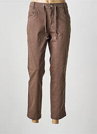 Pantalon 7/8 tissage popeline taille normale marron STREET ONE femme