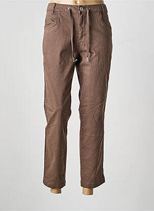 Pantalon 7/8 tissage popeline taille normale marron STREET ONE femme
