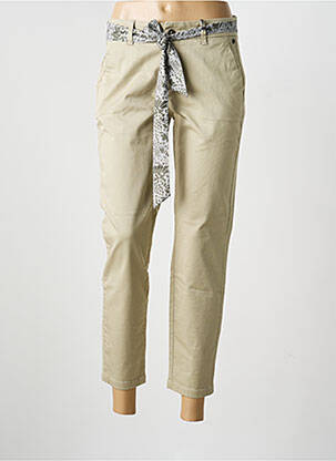 Pantalon chino tissage popeline taille normale vert FREEMAN T.PORTER femme