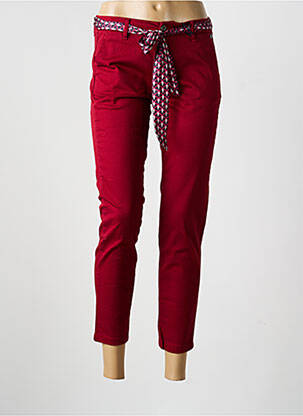 Pantalon chino tissage popeline taille normale rouge FREEMAN T.PORTER femme