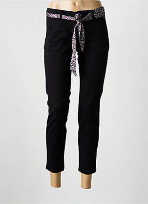 Pantalon chino tissage popeline taille normale noir FREEMAN T.PORTER femme