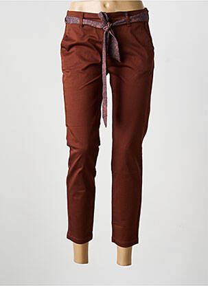 Pantalon chino tissage popeline taille normale marron FREEMAN T.PORTER femme