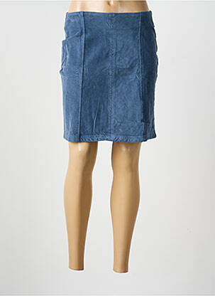Jupe courte coupe droite bleu ICHI femme