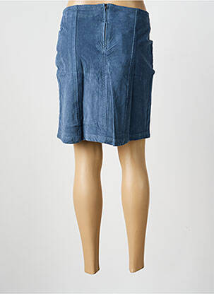 Jupe courte coupe droite bleu ICHI femme