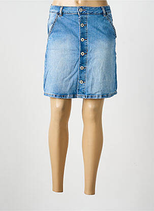 Jupe courte poches bleu ICHI femme