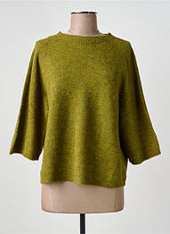 Pull tissage chiné manches 3/4 vert GEISHA femme