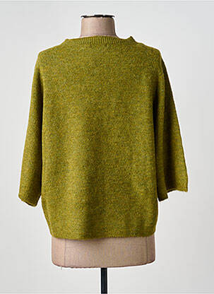 Pull tissage chiné manches 3/4 vert GEISHA femme