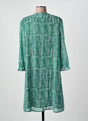 Robe courte manches 3/4 manches 3/4 vert FREEMAN T.PORTER femme