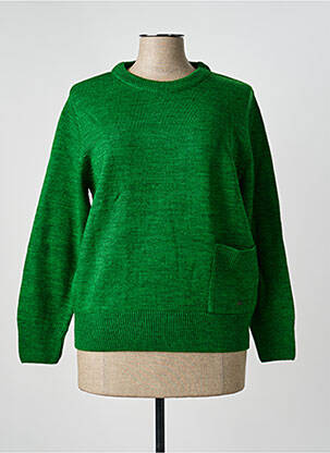 Pull tissage chiné manches longues vert AGATHE & LOUISE femme