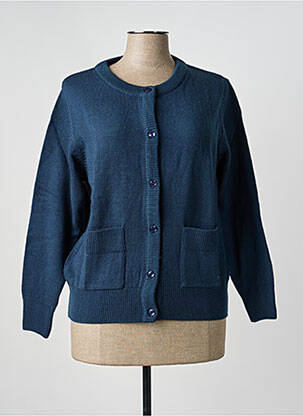 Gilet manches longues col rond bleu AGATHE & LOUISE femme