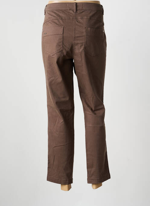 Pantalon 7/8 tissage popeline taille normale marron STREET ONE femme
