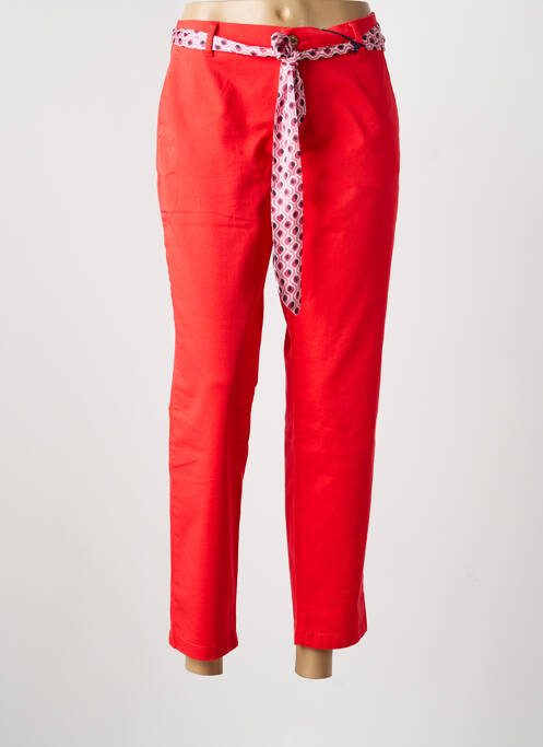 Pantalon chino tissage popeline taille normale orange FREEMAN T.PORTER femme