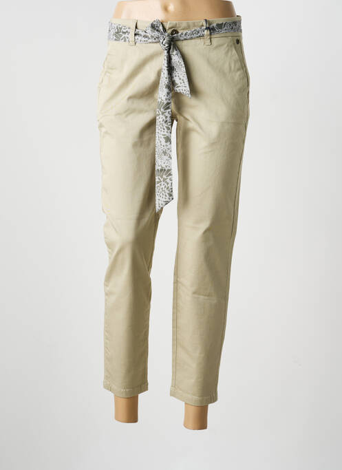 Pantalon chino tissage popeline taille normale vert FREEMAN T.PORTER femme