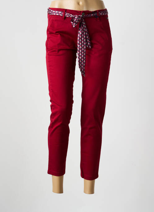Pantalon chino tissage popeline taille normale rouge FREEMAN T.PORTER femme