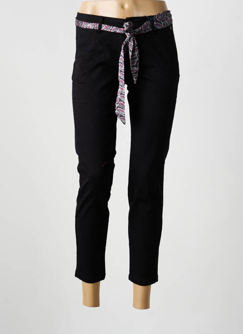 Pantalon chino tissage popeline taille normale noir FREEMAN T.PORTER femme