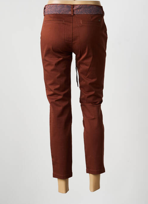 Pantalon chino tissage popeline taille normale marron FREEMAN T.PORTER femme