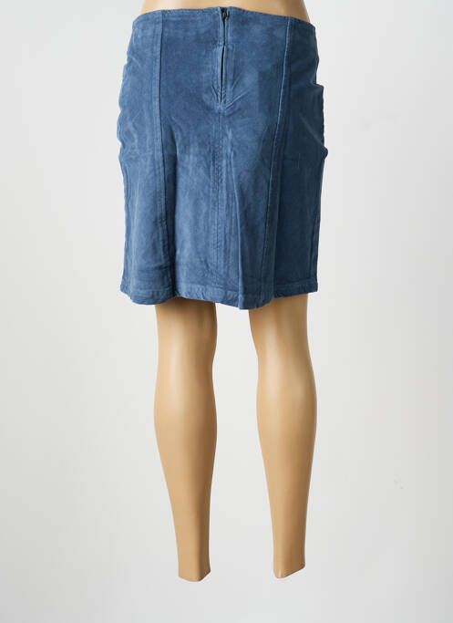 Jupe courte coupe droite bleu ICHI femme