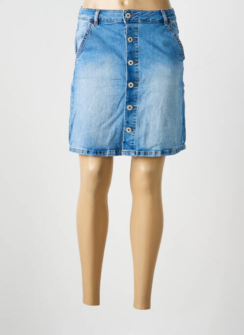 Jupe courte poches bleu ICHI femme