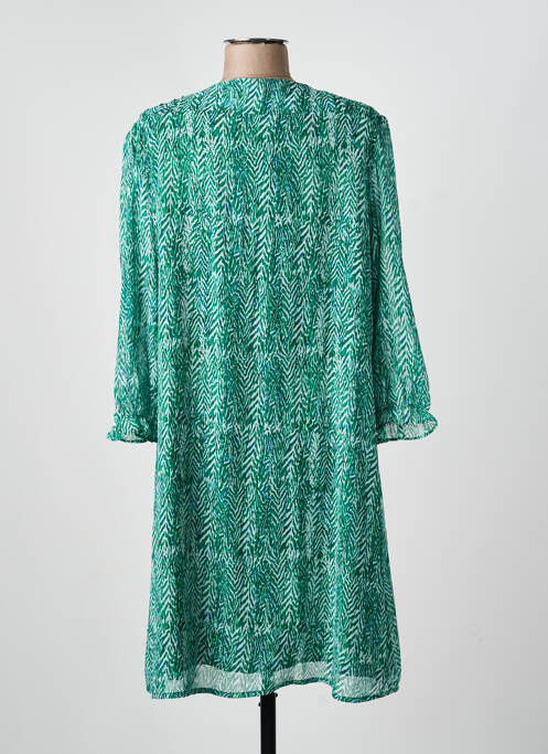 Robe courte manches 3/4 manches 3/4 vert FREEMAN T.PORTER femme