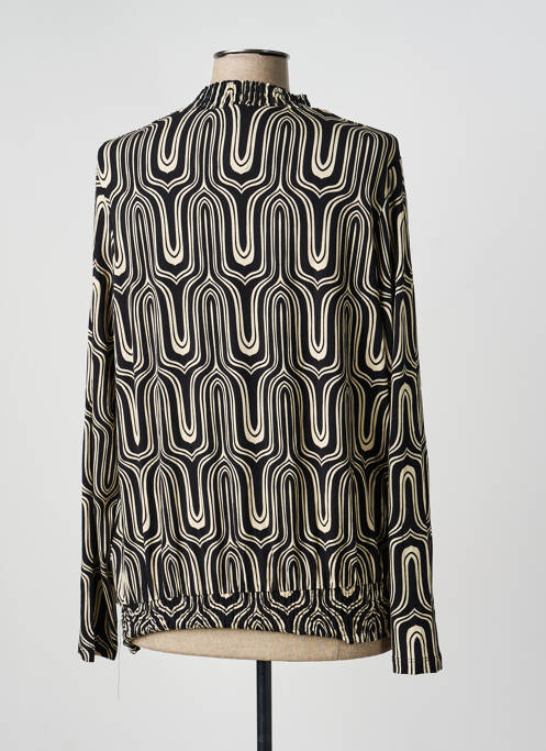 Top tissage jersey manches longues noir GEISHA femme