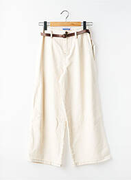 Jeans coupe large taille haute taille haute beige BSB femme