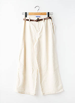 Jeans coupe large poches taille haute beige BSB femme
