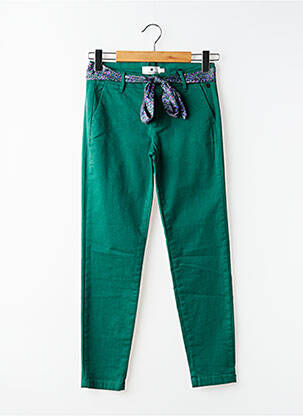 Pantalon chino tissage popeline taille normale vert FREEMAN T.PORTER femme