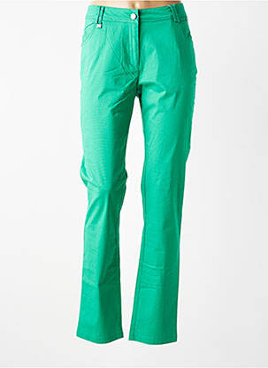 Pantalon slim tissage popeline taille normale vert AGATHE & LOUISE femme