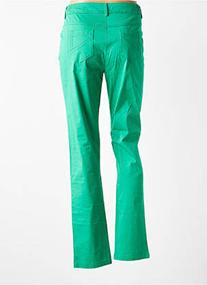 Pantalon slim tissage popeline taille normale vert AGATHE & LOUISE femme