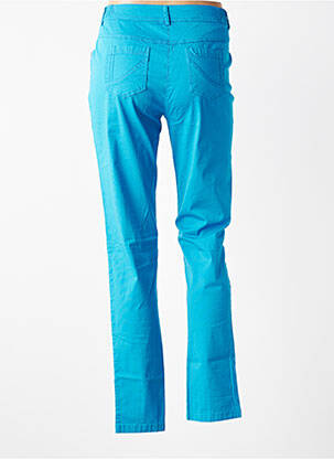 Pantalon slim tissage popeline taille normale bleu AGATHE & LOUISE femme